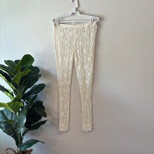 Free People Women's Cream and White Leggings